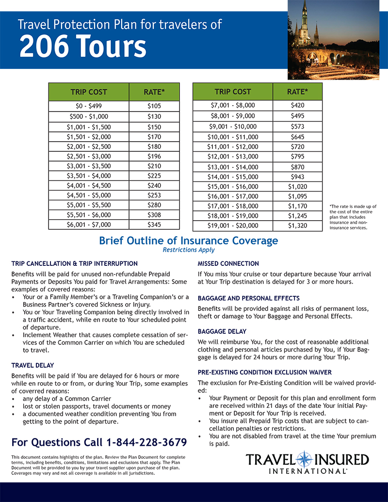 Travel Insurance Protection 206 Tours